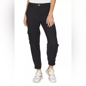 Sanctuary High Rise Harmony Cargo Pants elasticized waist black size 27 EUC